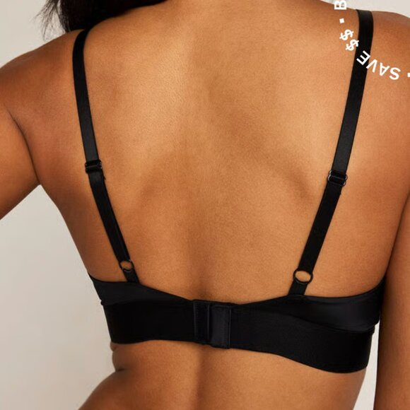 Negative Glace Triangle Bra Satin in Black - Size 2 - Picture 2 of 8